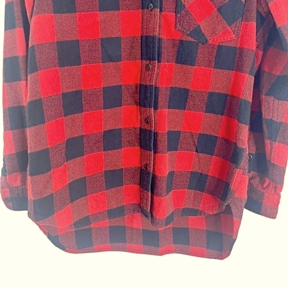 Madewell Classic Buffalo Plaid (Red/Black) Flannel Button Down. Size Medium. - Picture 7 of 10